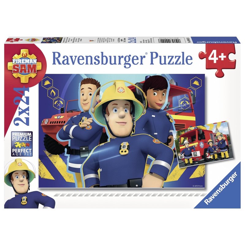 Ravensburger - Puzzle Pompierul Sam, 2x24 piese