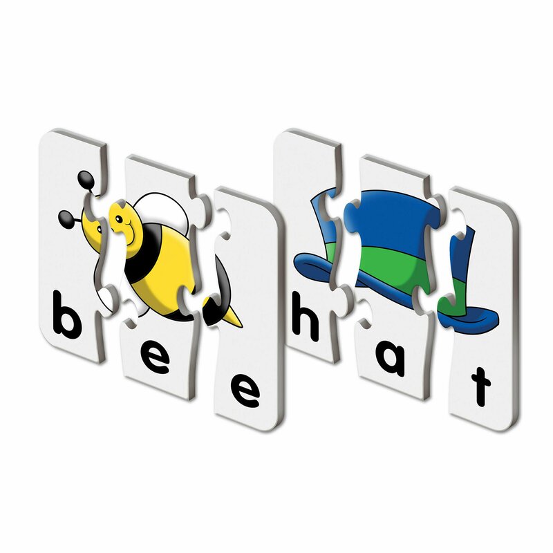 The learning journey - puzzle educativ potriveste cuvintele din 3 litere in limba engleza puzzle copii, piese 40