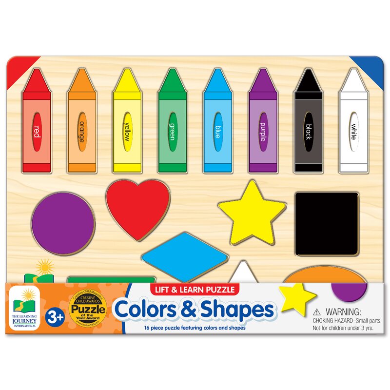 The learning journey - puzzle educativ sa invatam culorile si formele puzzle copii, piese 16