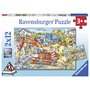 Ravensburger - Puzzle Santier in lucru, 2x12 piese - 2