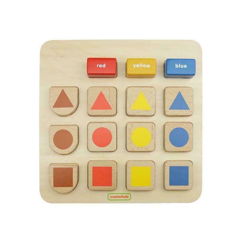 Masterkidz - puzzle sortator dupa forma si culoare din lemn +2 ani