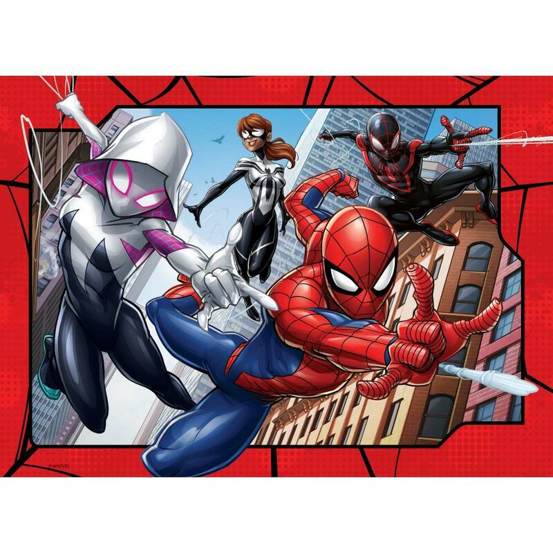 Puzzle personaje, Ravensburger, Spiderman, 4x100 piese, 5 ani+, Multicolor