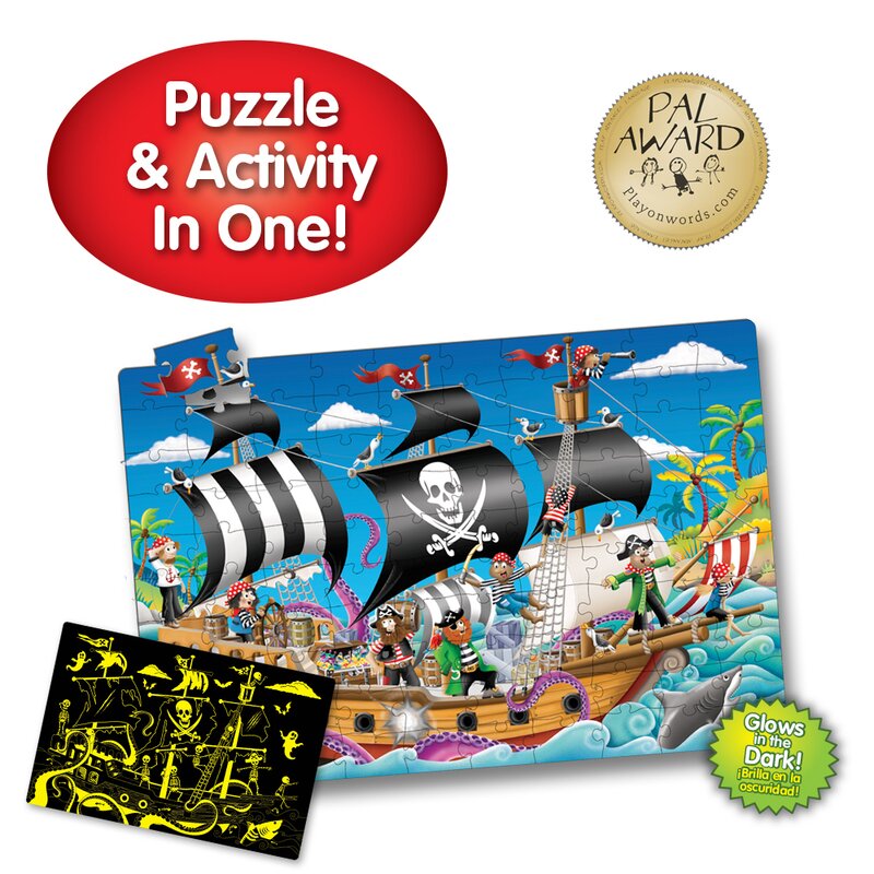 The learning journey - puzzle personaje barca piratilor straluceste in intuneric puzzle copii, piese 100
