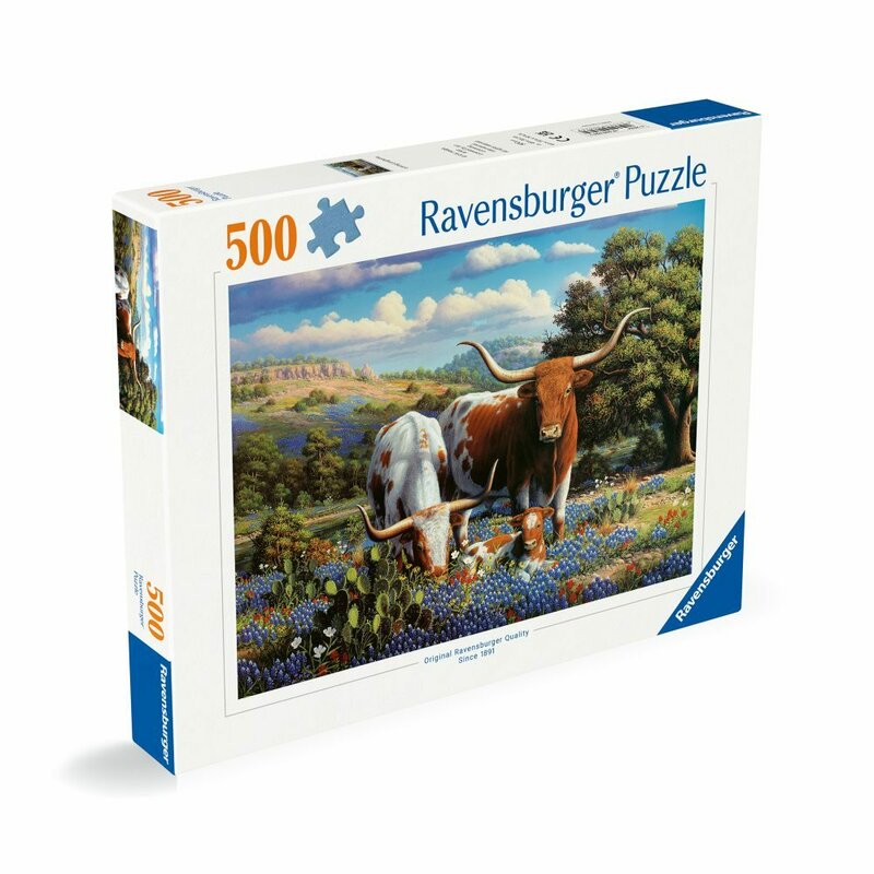 Puzzle animale, Ravensburger, Tauri, 500 piese, 12 ani+, Multicolor