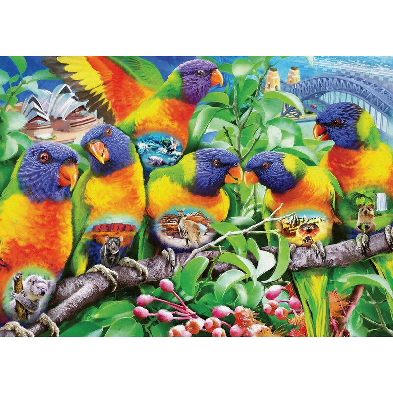 Ravensburger - puzzle animale tinutul loriinilor puzzle adulti, piese 1000