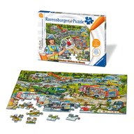 Ravensburger - Puzzle vehicule Strada in constructie Tiptoi Puzzle Copii, piese 100
