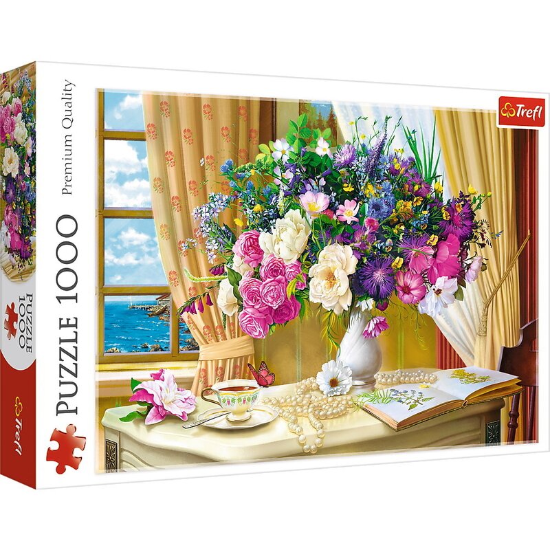 Trefl - puzzle peisaje flowers in the morning , puzzle adulti, piese 1000, multicolor