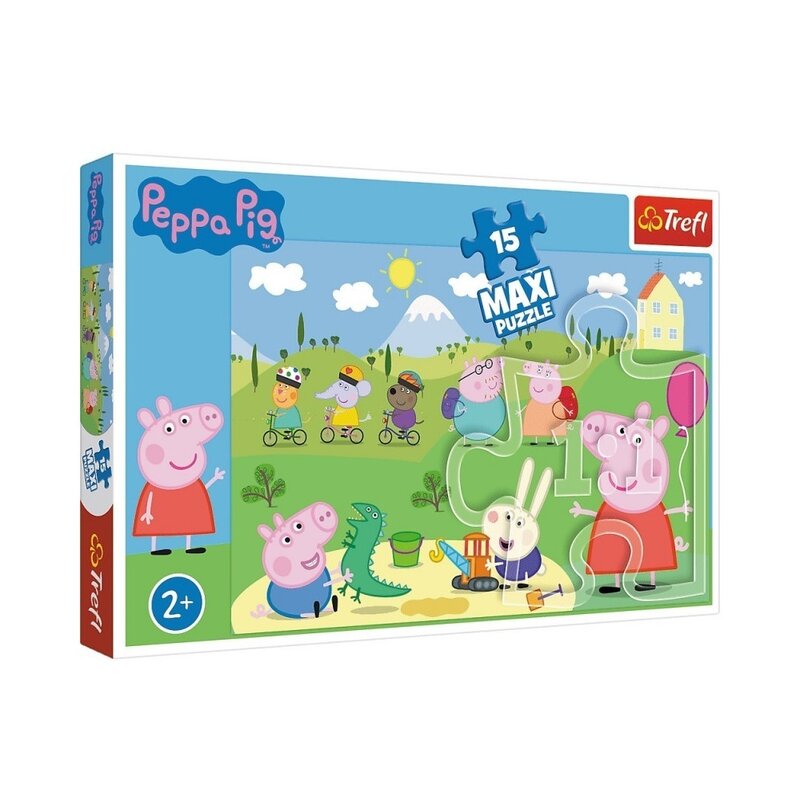 Trefl - puzzle personaje o zi fericita , puzzle copii , maxi, piese 15