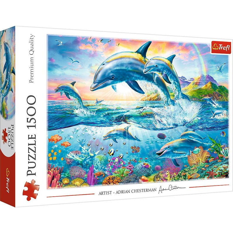 Trefl - PUZZLE 1500 FAMILIA DE DELFINI