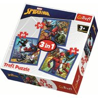 Trefl - Puzzle personaje Forta paianjenului , Puzzle Copii , 3 in 1, piese 106, Multicolor