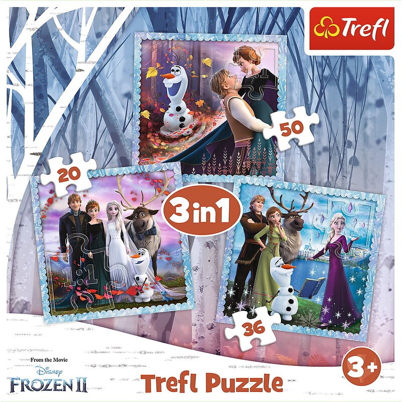 regatul de gheata 2 dublat in romana Trefl - Puzzle personaje Frozen 2 Regatul de Gheata , Puzzle Copii , 3 in 1, piese 103