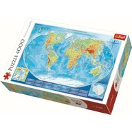 Trefl - Puzzle educativ Harta fizica a lumii , Puzzle Copii, piese 4000