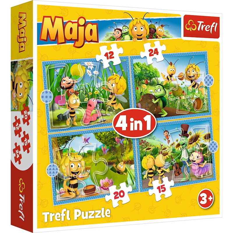 Trefl - Puzzle personaje Aventurile albinutei Maya , Puzzle Copii , 4 in 1, piese 71