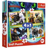 Trefl - Puzzle personaje Cum sa iti dresezi dragonul 3 , Puzzle Copii , 4 in 1, piese 207