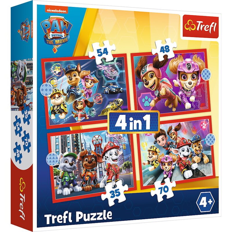 Trefl - puzzle trefl 4in1 patrula catelusilor in oras