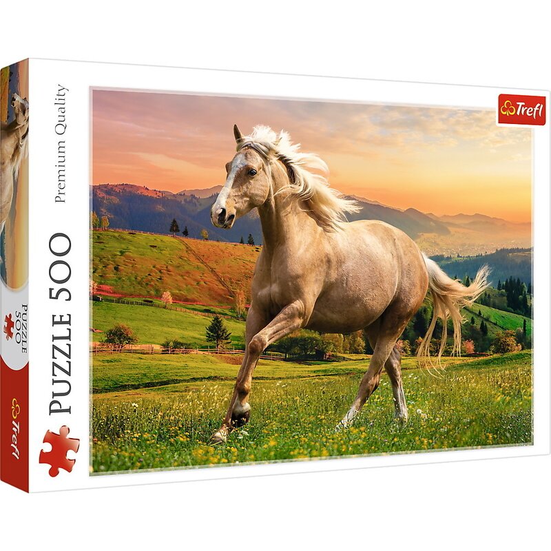 Trefl - Puzzle animale Cal la galop in asfintit , Puzzle Copii, piese 500