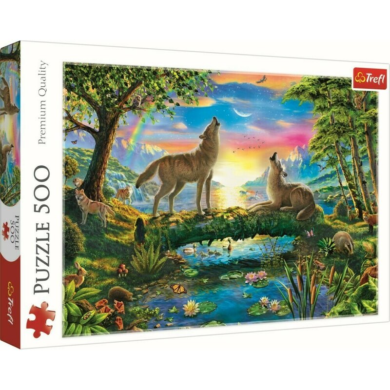 Trefl - puzzle animale lupi in natura , puzzle copii, piese 500