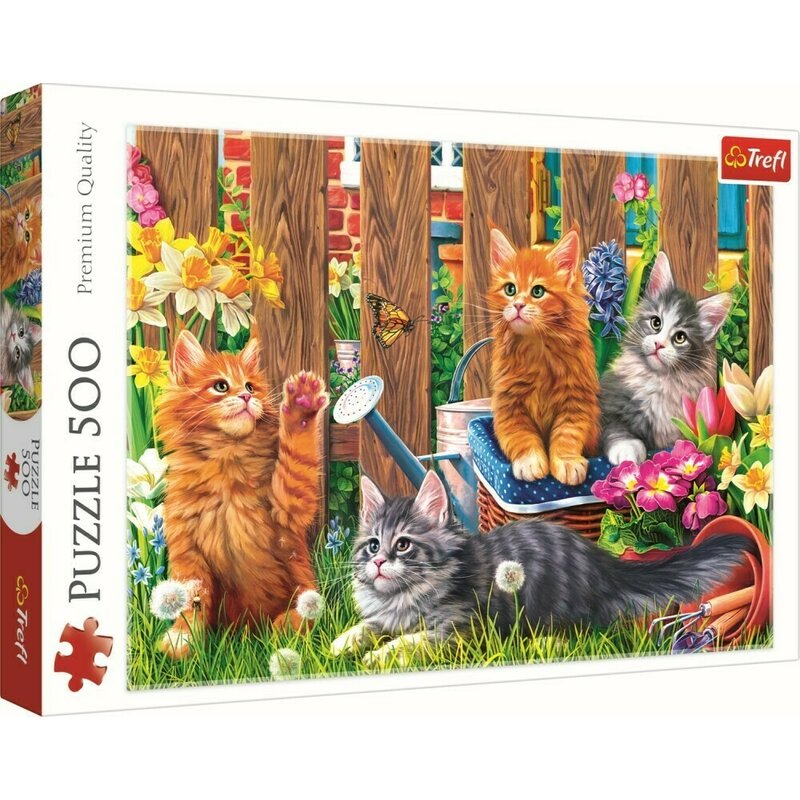 Trefl - Puzzle animale Pisicute in gradina , Puzzle Copii, piese 500