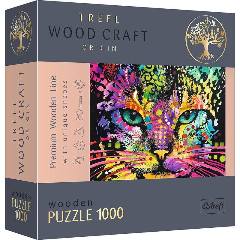 Trefl - puzzle trefl din lemn 1000 piese pisicuta colorata
