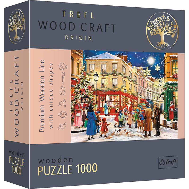 Trefl - PUZZLE DIN LEMN 1000 PIESE STRADA PREGATITA DE CRACIUN