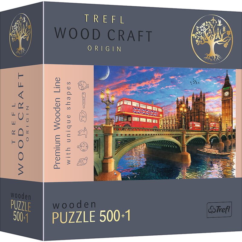 Trefl - PUZZLE DIN LEMN 500+1 OBICTIVELE TURISTICE DIN LONDRA