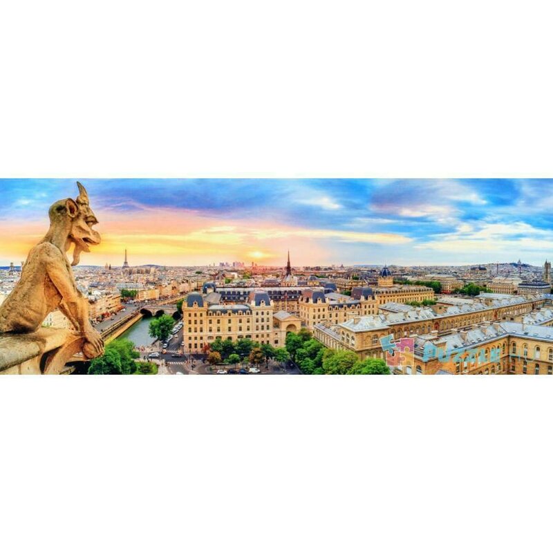 Trefl - Puzzle peisaje Panorama Imagine de pe Catedrala Notre Dame Paris , Puzzle Adulti, piese 1000, Multicolor