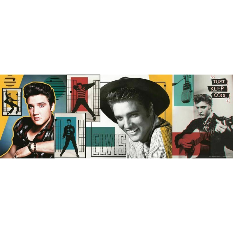 Trefl - Puzzle personaje Colaj Elvis Presley , Puzzle Copii, piese 500, Multicolor