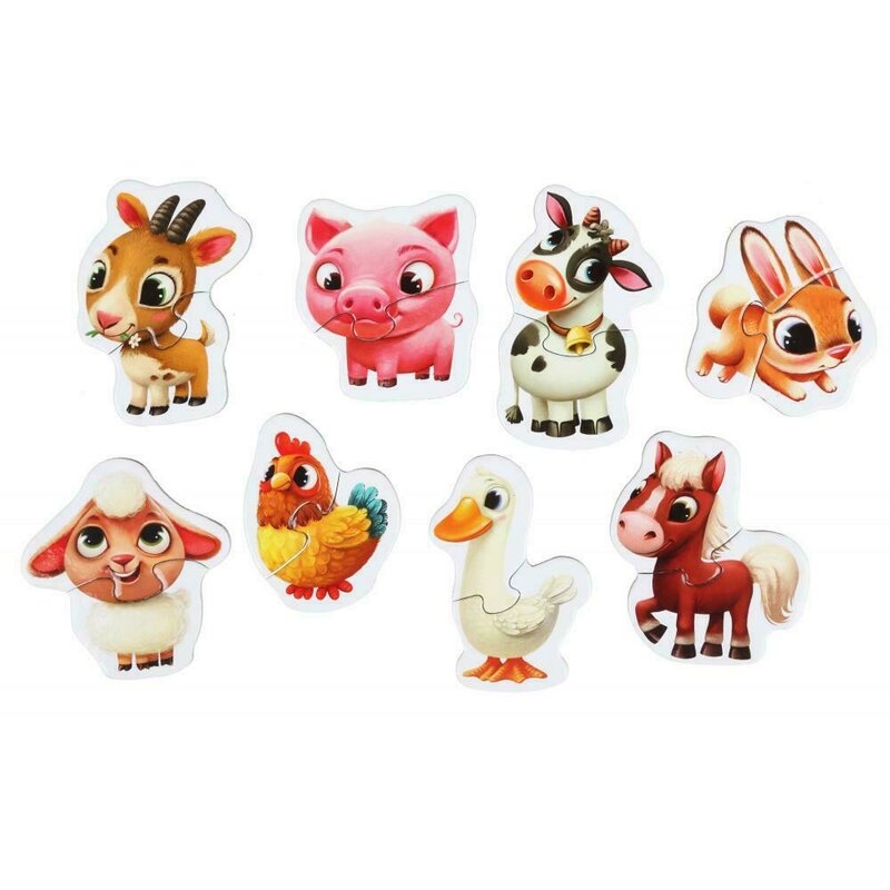 Cubika - puzzle animale ferma animalelor puzzle copii, piese 16