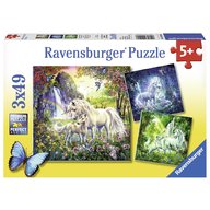 Ravensburger - Puzzle Unicorni, 3x49 piese