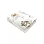 Cearceaf cu elastic, Qmini, Pentru patut 140X70 cm, Din bumbac certificat Oeko Tex Standard 100, Teddy Bear and Friends Beige - 1