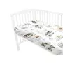 Cearceaf cu elastic, Qmini, Pentru patut 140X70 cm, Din bumbac certificat Oeko Tex Standard 100, Teddy Bear and Friends Beige - 4