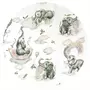 Cearceaf cu elastic, Qmini, Pentru patut 140X70 cm, Din bumbac certificat Oeko Tex Standard 100, Elephants on Rainbow - 5