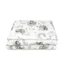 Lenjerie patut junior cu 2 piese, Qmini, Din bumbac certificat Oeko Tex Standard 100, 140 x 200 cm, Elephants on Rainbow