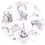 Lenjerie patut junior cu 2 piese, Qmini, Din bumbac certificat Oeko Tex Standard 100, 140 x 200 cm, Elephants on Rainbow Pink - 4