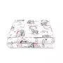 Lenjerie patut junior cu 2 piese, Qmini, Din bumbac certificat Oeko Tex Standard 100, 140 x 200 cm, Elephants on Rainbow Pink - 1