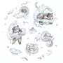 Lenjerie patut junior cu 2 piese, Qmini, Din bumbac certificat Oeko Tex Standard 100, 140 x 200 cm, Teddy Bear and Friends Blue - 4