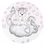 Lenjerie patut junior cu 2 piese, Qmini, Din bumbac certificat Oeko Tex Standard 100, 140 x 200 cm, Teddy Bear with Pink Heart - 4