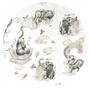 Perna bebelusi, Qmini, Ursulet, Multifunctionala, Cu doua fete, Tesatura pufoasa minky si bumbac, Materiale certificate Oeko Tex Standard 100, 30x23 cm, Minky Elephants on Rainbow - 2