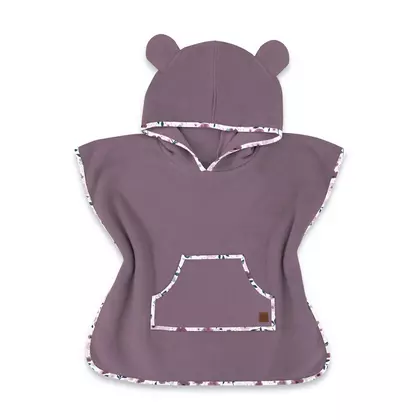 Poncho baie, Qmini, Cu gluga, buzunar si urechi, Materiale certificate Oeko Tex Standard 100, 4 - 7 ani, Heather