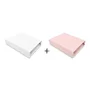 Set 2 cearceafuri cu elastic, Qmini, Pentru patut leagan sau patut co-sleeper, 90x50 cm, Din bumbac, Material certificat Oeko Tex Standard 100, White and Powdery Pink - 3