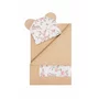 Set 2 piese, Qmini, Pentru patut, carucior si cosulet, Cu paturica si pernuta cu urechi, Din bumbac, Tesatura Waffle, Rabbit Beige - 1