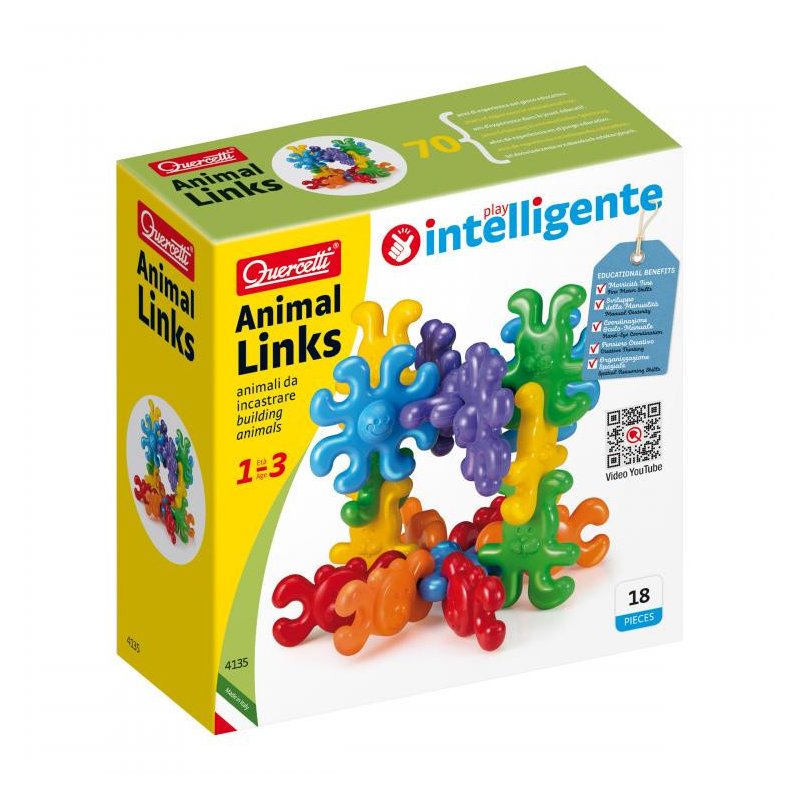 Quercetti - Set creativ Colier Animal Links, 18 piese