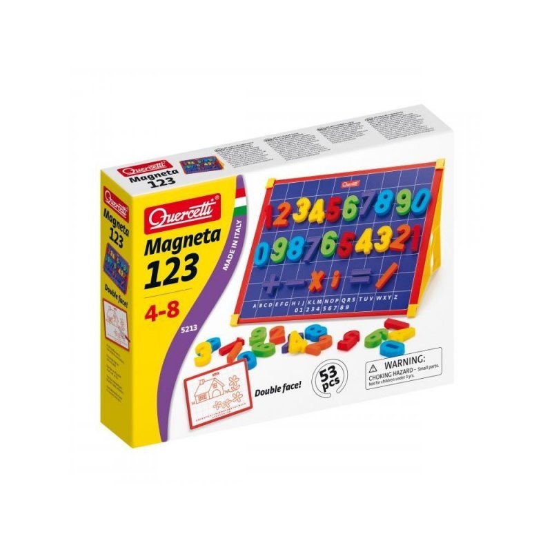 Quercetti - joc creativ tablita magnetica 53 piese, cifre