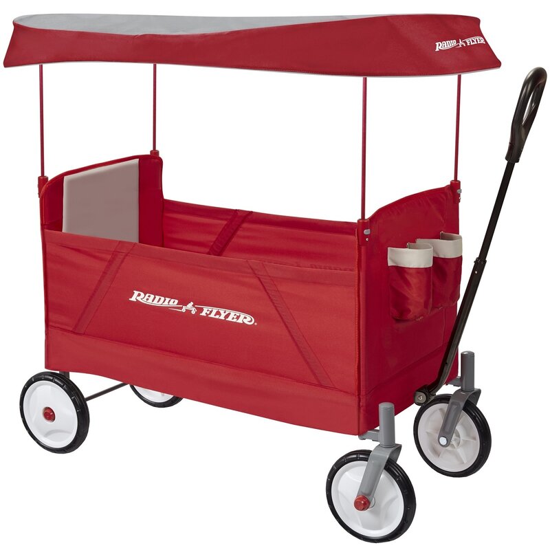 Radio flyer - carucior pliabil de tractat cu baldachin radio flyer ez fold wagon