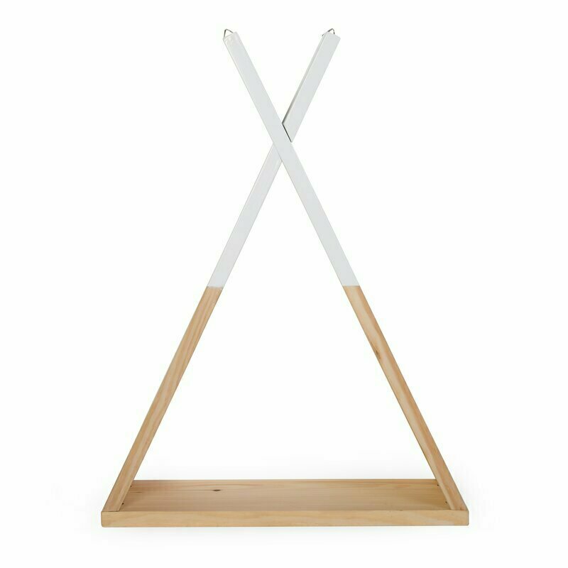 Raft de perete Tipi Childhome, Lemn Natural/Alb