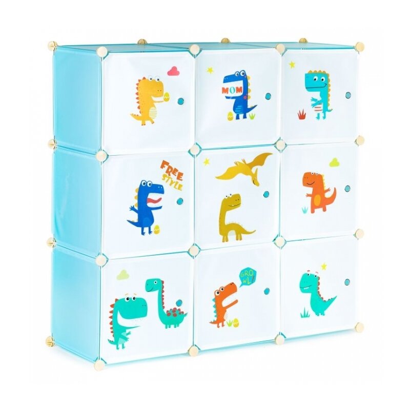 Raft modular cu 9 compartimente pentru camera copilului Ecotoys 09A