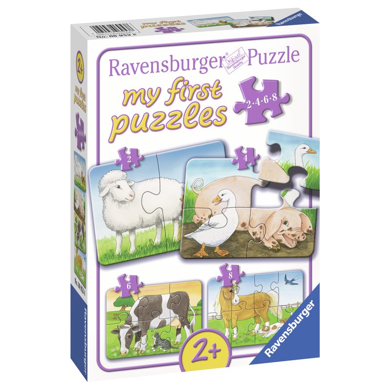 Ravensburger - primul meu puzzle animale de la ferma, 2/4/6/8 piese