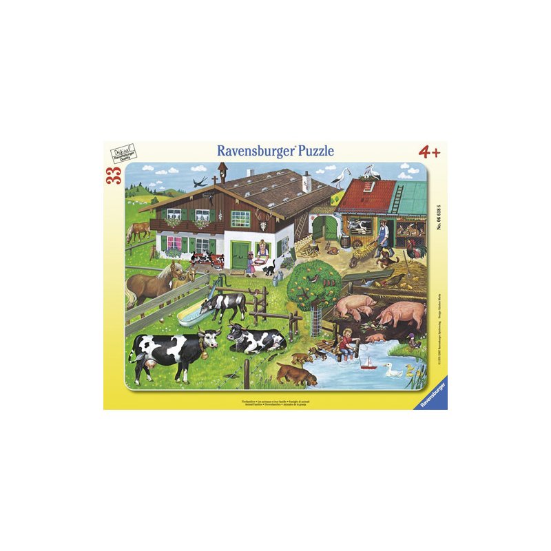 Ravensburger - puzzle familii de animale, 33 piese