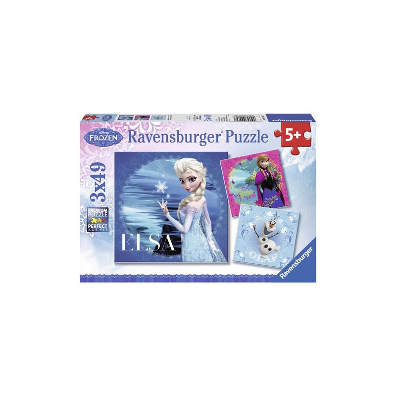 Puzzle Frozen Elsa, Anna Si Olaf, 3X49 Piese
