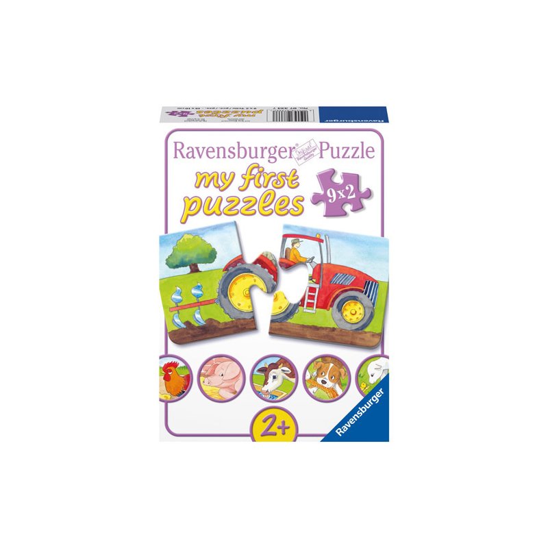 Ravensburger - puzzle la ferma, 9x2 piese
